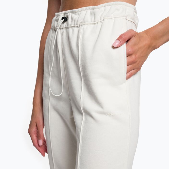 Women's training trousers Calvin Klein Knit YBI white suede 4