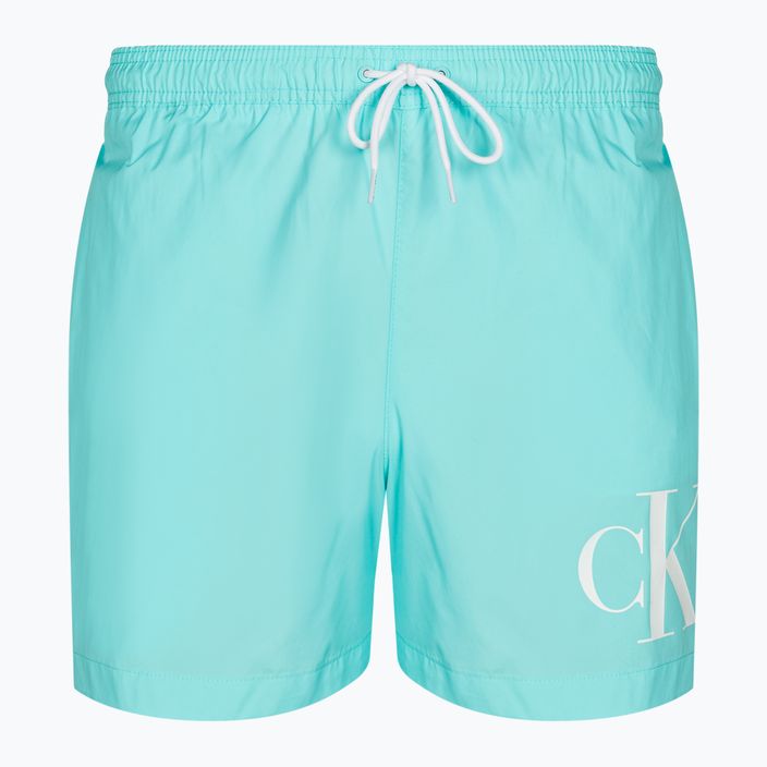 Men's Calvin Klein Medium Drawstring soft turquoise swim shorts