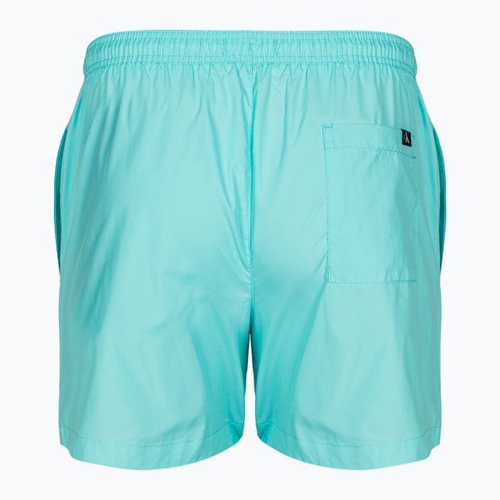 Men's Calvin Klein Medium Drawstring soft turquoise swim shorts 2