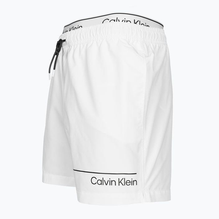 Men's Calvin Klein Medium Double WB classic white swim shorts 3