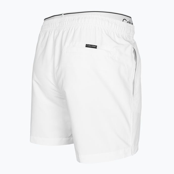 Men's Calvin Klein Medium Double WB classic white swim shorts 4