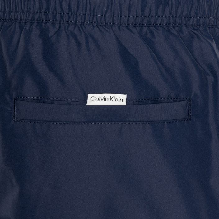 Men's Calvin Klein Medium Double WB signature navy swim shorts 4