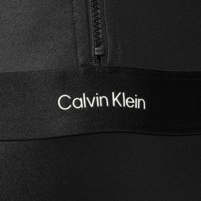Women's Calvin Klein Long Sleeve One Piece Swimsuit Black 4