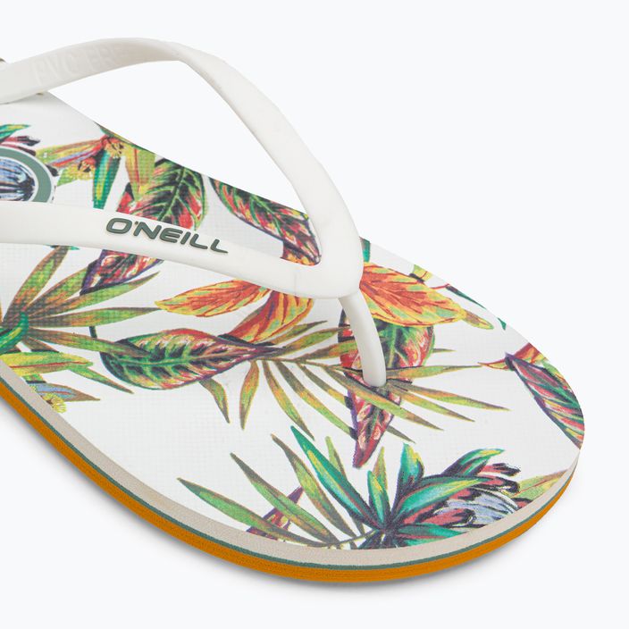 Women's O'Neill Profile Graphic white tropical flower flip flops 7