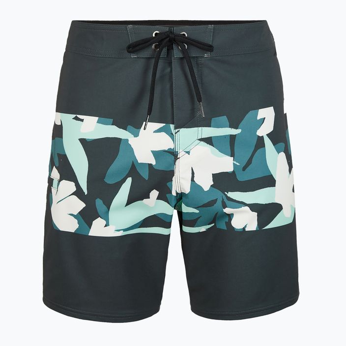 Men's O'Neill Hyperfreak Camorro 17'' grey art flower swim shorts