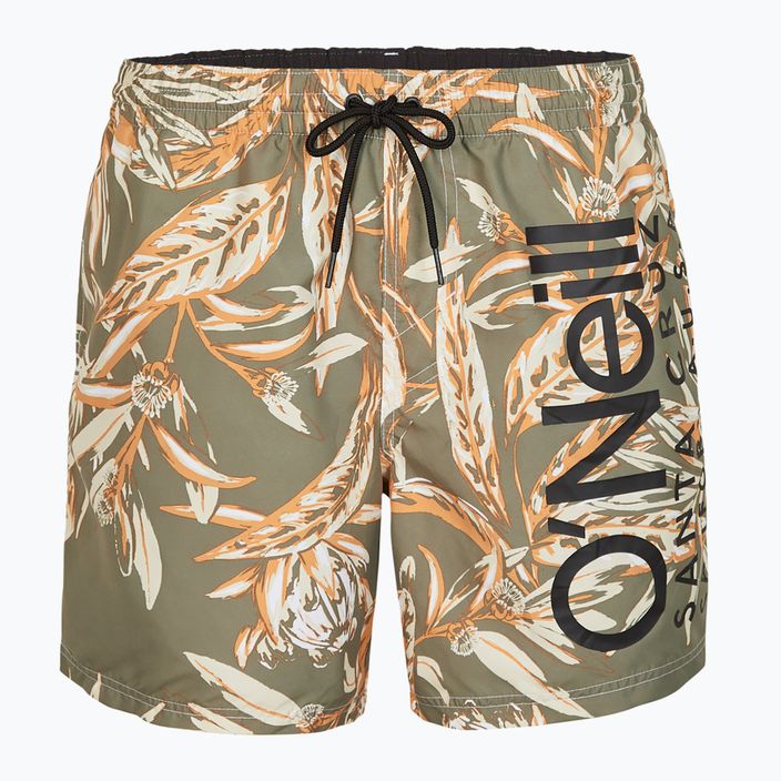 Men's O'Neill Cali Floral 16'' deep lichen tonal floral swim shorts