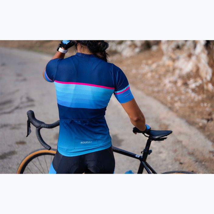 Rogelli Impress II women's cycling jersey blue/pink/black 9