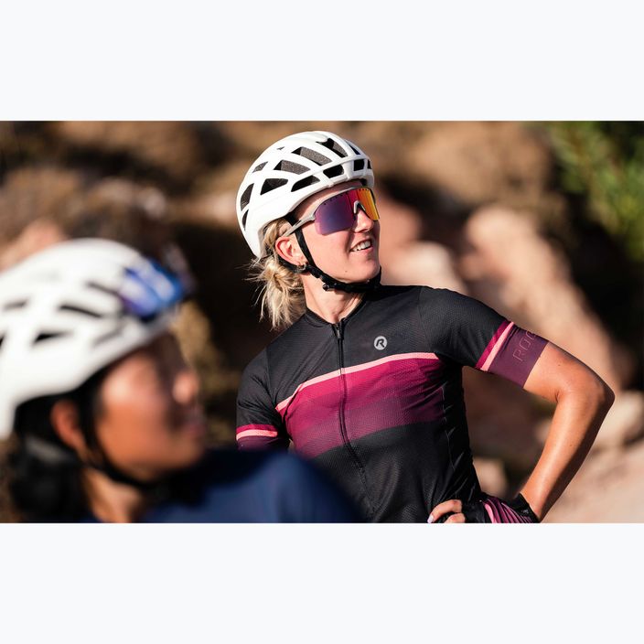 Rogelli Impress II women's cycling jersey burgundy/coral/black 7