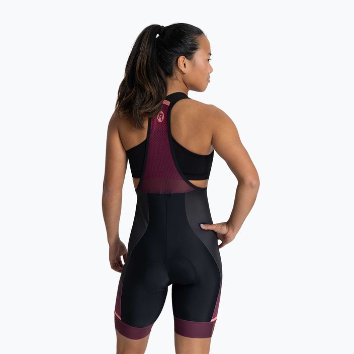 Rogelli Impress II Bib Short women's cycling shorts burgundy/coral/black 2