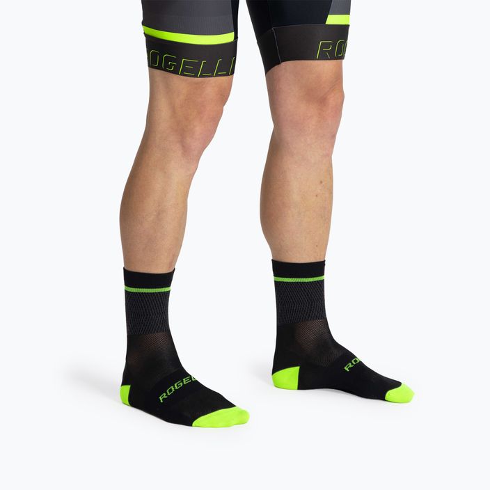 Rogelli Hero II cycling socks yellow/grey/black 2
