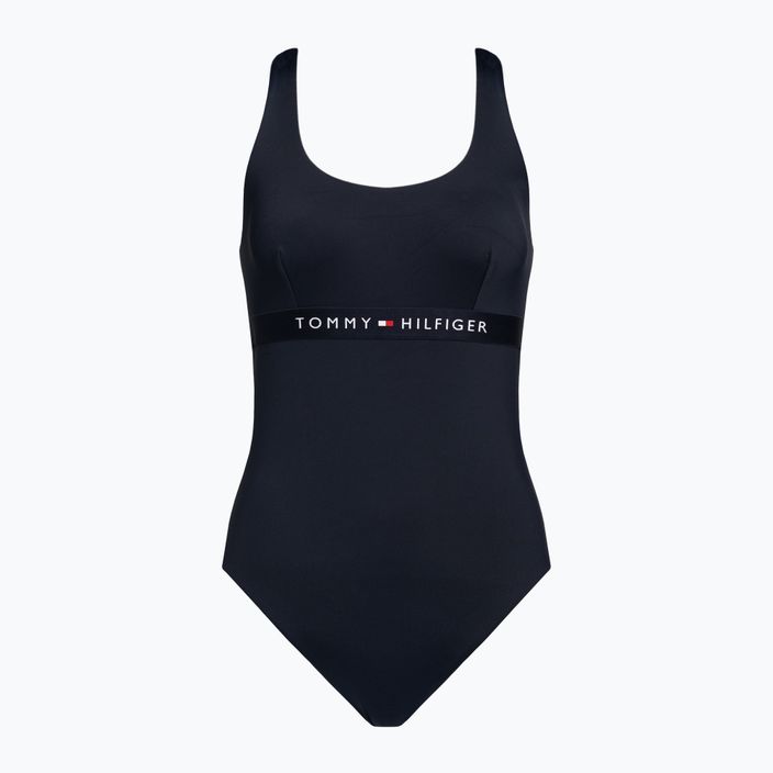 Tommy Hilfiger women's one-piece swimsuit One Piece Cut Out blue