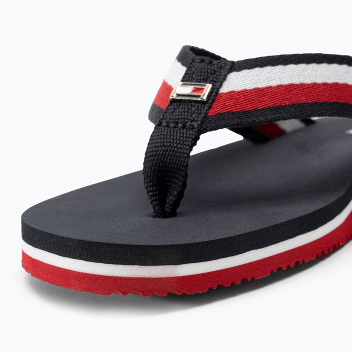Tommy Hilfiger women's flip flops Corporate Beach Sandal red white blue 7