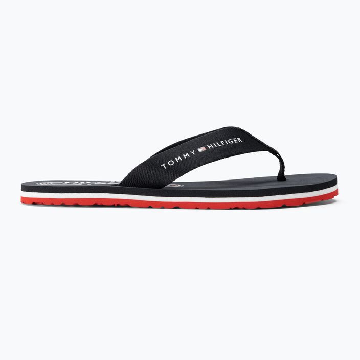 Tommy Hilfiger women's flip flops Global Stripes Flat Beach Sandal red white blue 2
