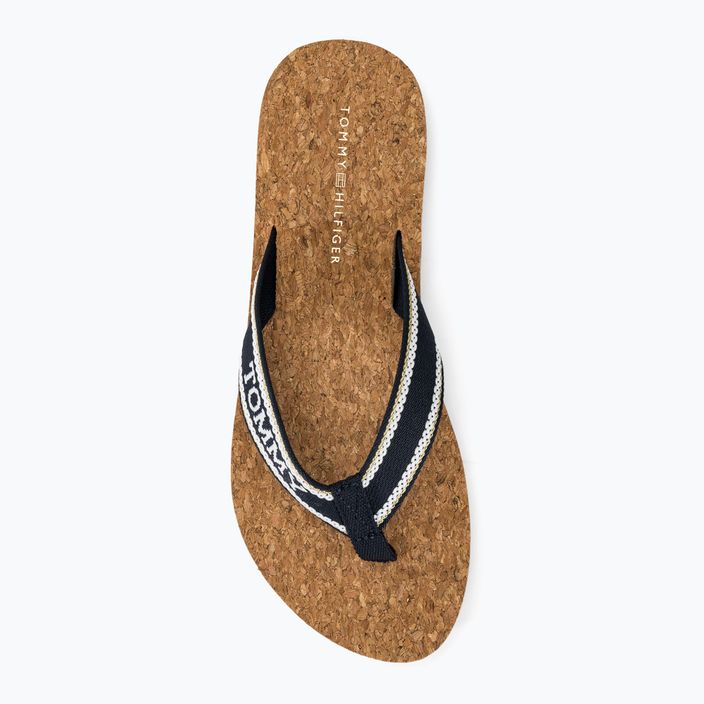 Tommy Hilfiger women's flip flops Cork Beach Sandal space blue 6