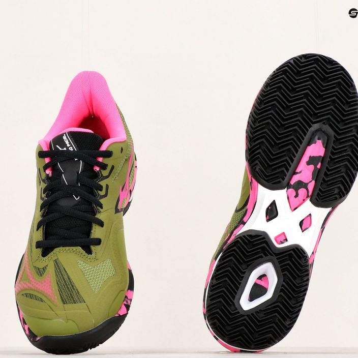 Women's padel shoes Mizuno Wave Exceed Light 2 Padel calliste green / pink glo / black 14