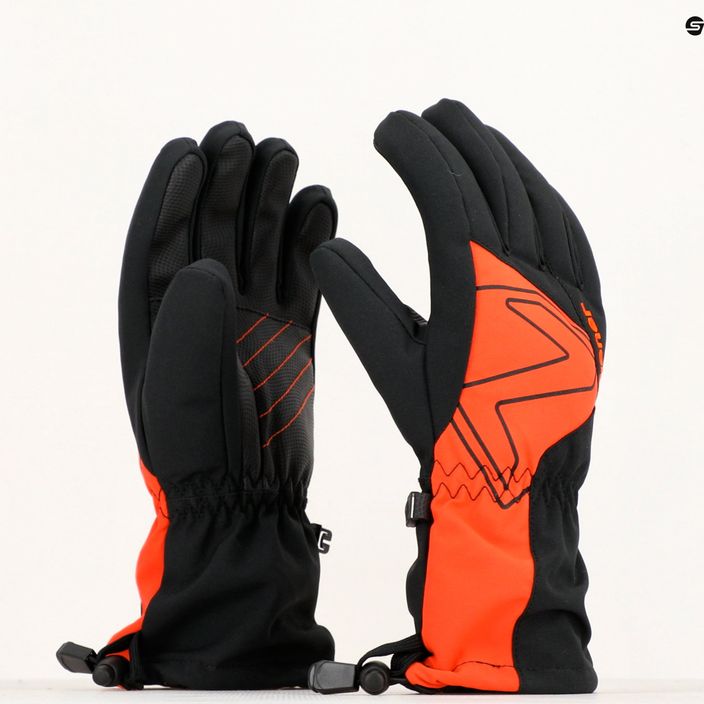 ZIENER Laval AS AW children's ski glove black burnt orange 3