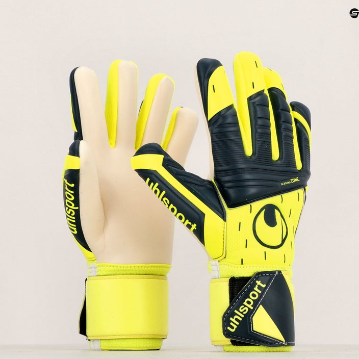 Children's goalkeeper gloves uhlsport Classic Absolutgrip Hn Pro Jr. neon yellow/green/white 4