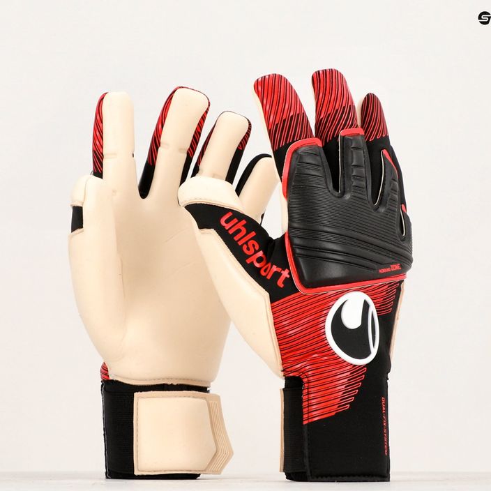 Children's goalkeeper gloves uhlsport Powerline Absolutgrip black/red/white 4