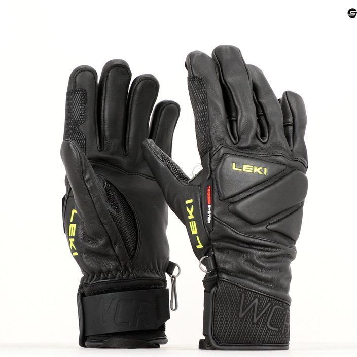 Men's Ski Gloves LEKI WCR Venom Speed 3D black ice/lemon 6