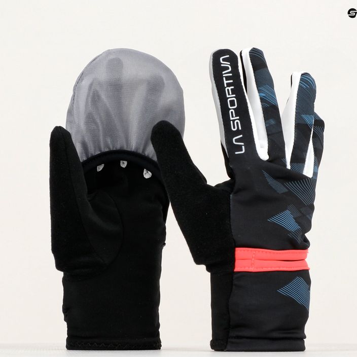 La Sportiva Trail women's running gloves black/malibu blue 5