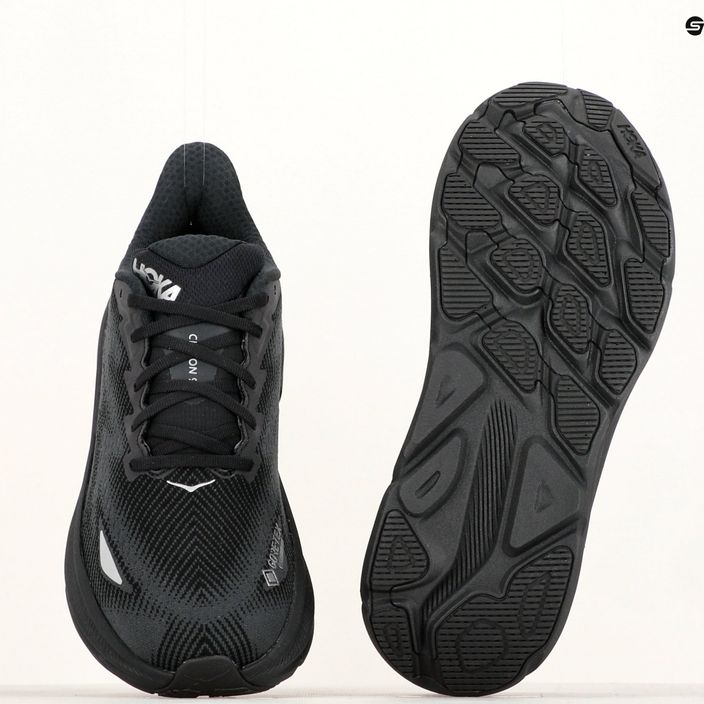 Men's running shoes HOKA Clifton 9 GTX black/black 8