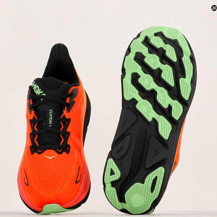 Men's running shoes HOKA Clifton 9 flame/vibrant orange 8
