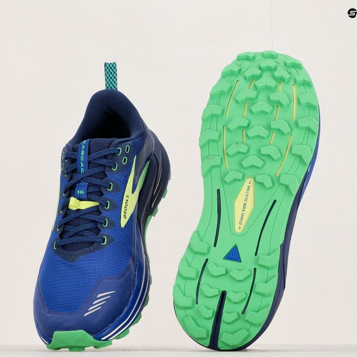 Brooks Cascadia 16 men's running shoes blue/surf the web/green 15