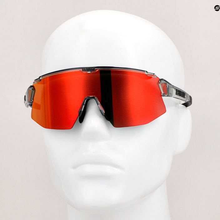 Bliz Breeze S3+S2 transparent dark grey/brown red multi/orange cycling glasses 9