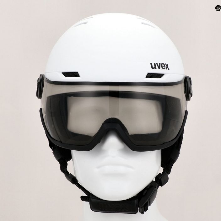 Ski helmet UVEX Wanted Visor Pro V white matt/variomatc smoke 12