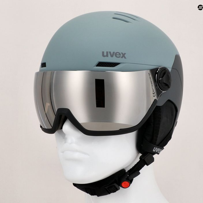 Ski helmet UVEX Wanted Visor glacier/rhino matt/mirror silver smoke 13