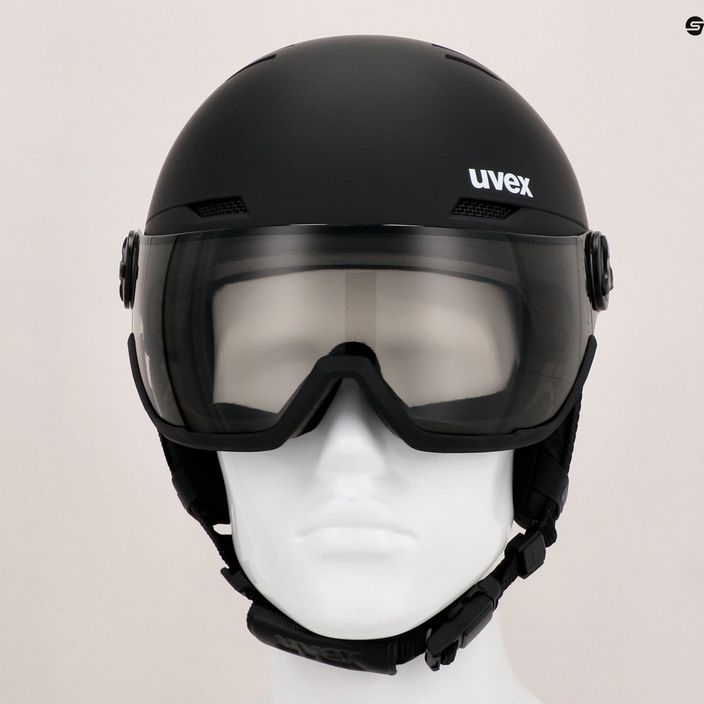 Ski helmet UVEX Wanted Visor Pro V black matt/variomatc smoke 12