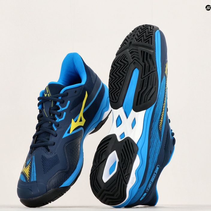 Men's tennis shoes Mizuno Wave Exceed Light 2 AC dress blues / bolt2 neon / clolsonne 14