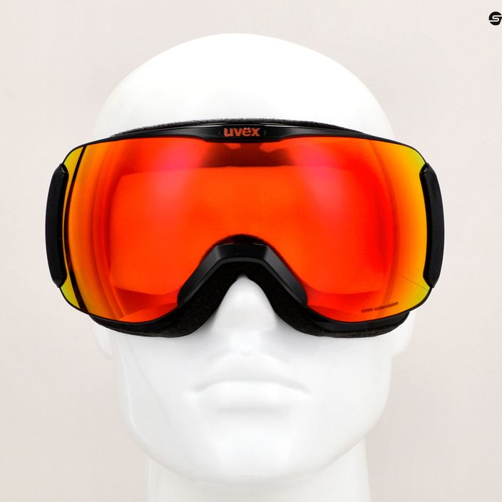 UVEX Downhill 2100 CV S2 ski goggles black shiny/mirror scarlet/colorvision orange 10