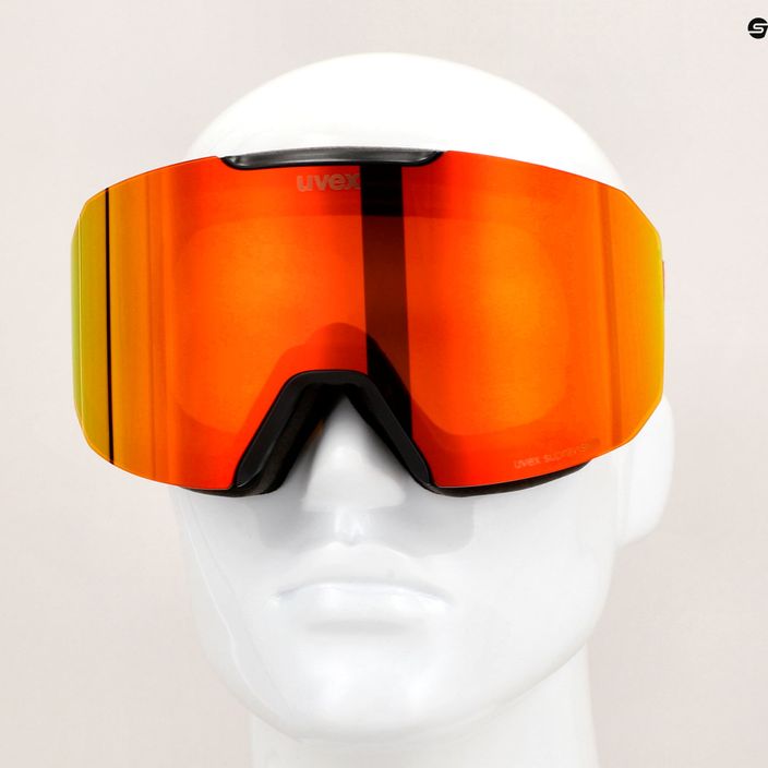 UVEX Evidnt Attract CV S2 ski goggles black matt/mirror red/contr orange/clear 6
