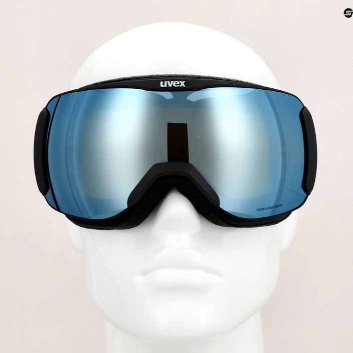 UVEX Downhill 2100 CV ski goggles black matt/mirror white/colorvision green 6