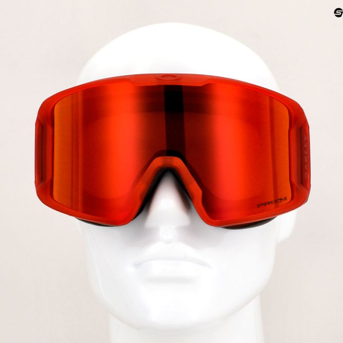 Oakley Line Miner matte b1b redline/prizm torch iridium ski goggles 7