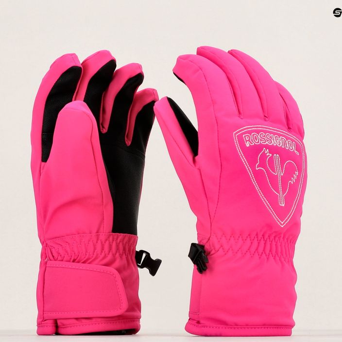Rossignol Jr Rooster G orchid pink children's ski glove 6