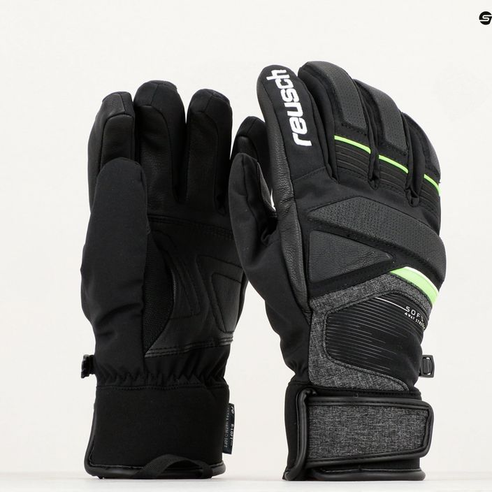 Reusch Storm R-Tex Xt ski glove black/black melange/neon green 9