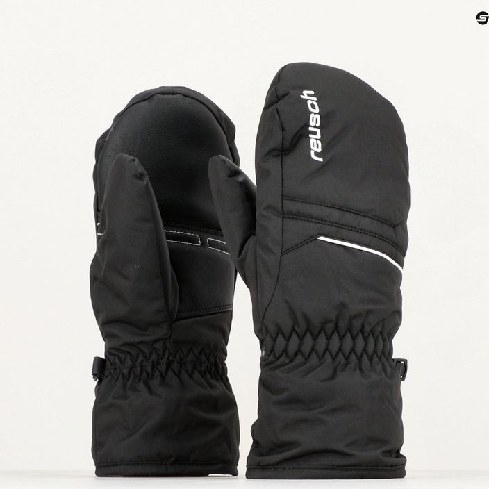 Children's ski glove Reusch Alan Mitten black/white 10