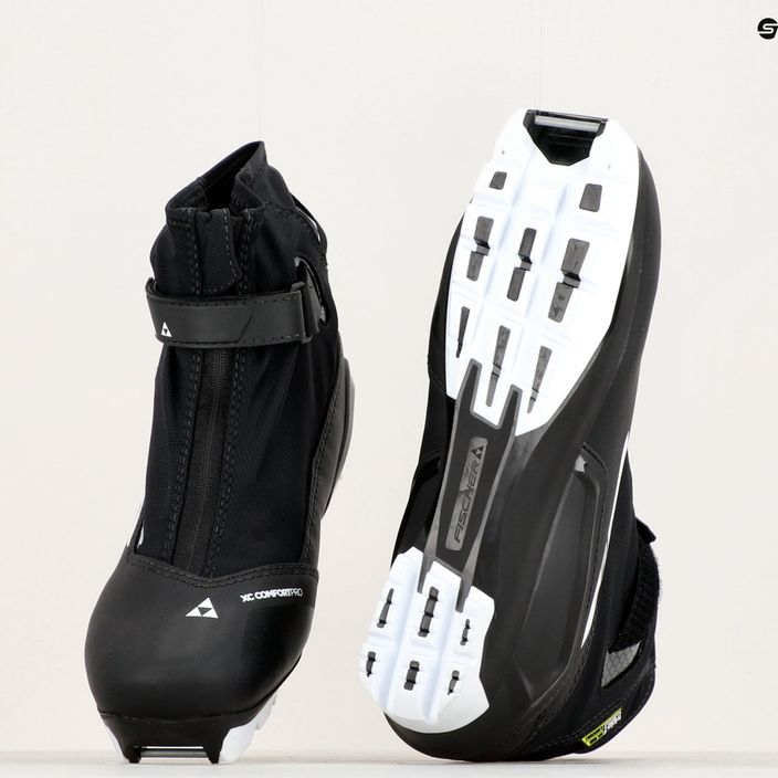 Fischer XC Comfort Pro black/white/yellow cross-country ski boots 14