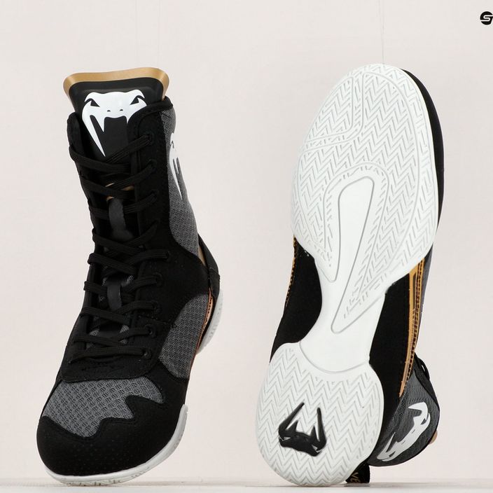 Venum Elite Boxing boots black/white/gold 18