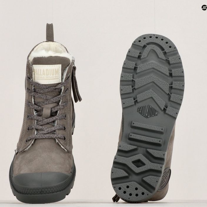 Palladium women's shoes Pampa HI ZIP WL cloudburst/charcoal gray 15