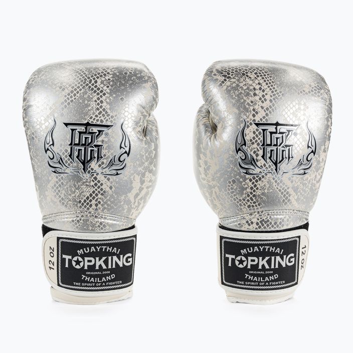 Top King Muay Thai Super Star Snake white boxing gloves TKBGSS-02A-WH