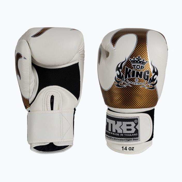 Top King Muay Thai Empower white boxing gloves TKBGEM-01A-WH