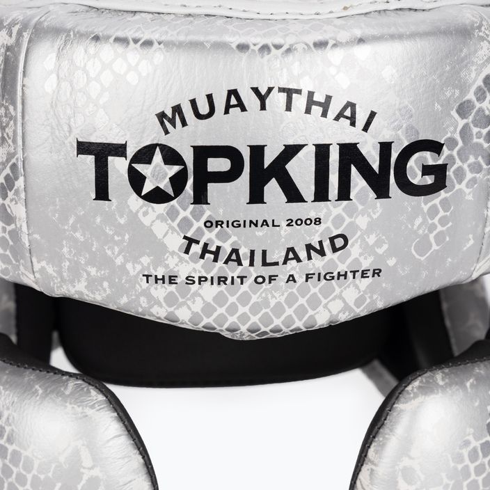 Top King Super Star white/silver boxing helmet 4