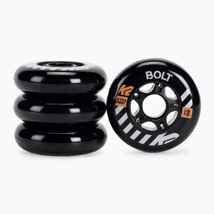K2 Urban Bolt 80mm/90A rollerblade wheels 4 pcs black 30F3014/11 2