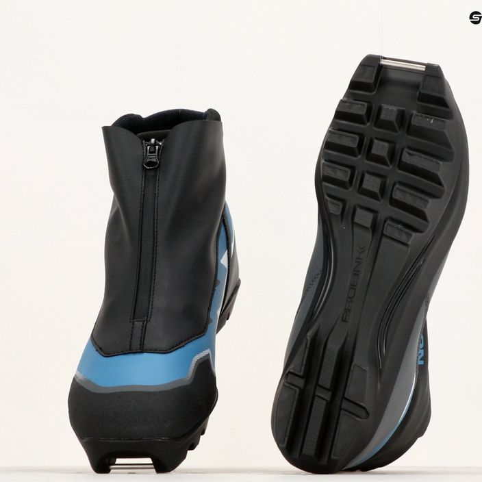 Men's Salomon Escape cross-country ski boots black/castlerock/blue ashes 15