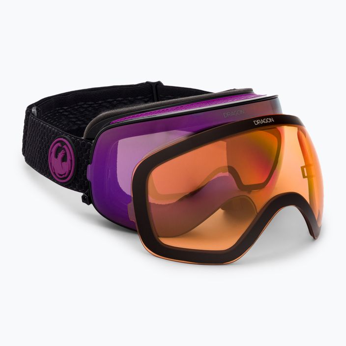 DRAGON X2S split/lumalens purple ion/lumalens amber ski goggles 30786/7230003