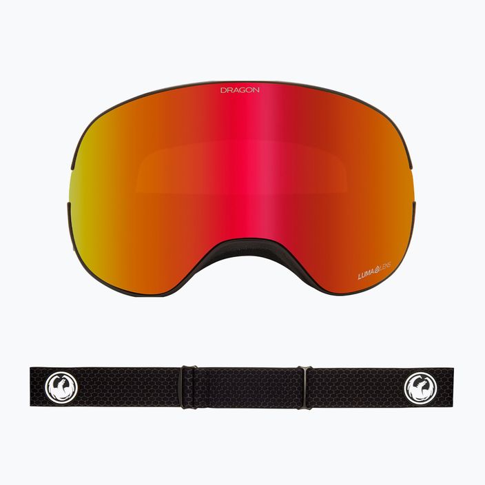 DRAGON X2 split/lumalens red ion/lumalens light rose ski goggles 40454-614 7