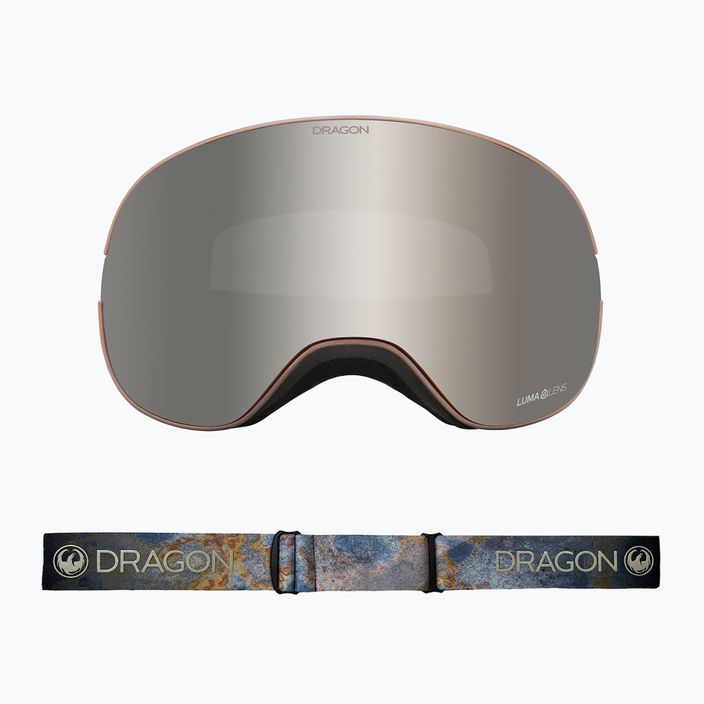 DRAGON X2 slate/lumalens silver ion/amber ski goggles 40454-030 6